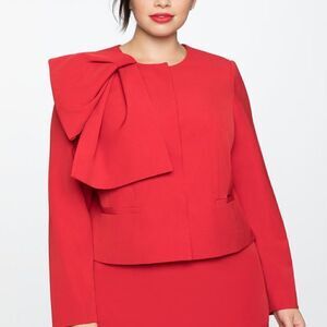 Eloquii Cropped Bow Jacket Blazer